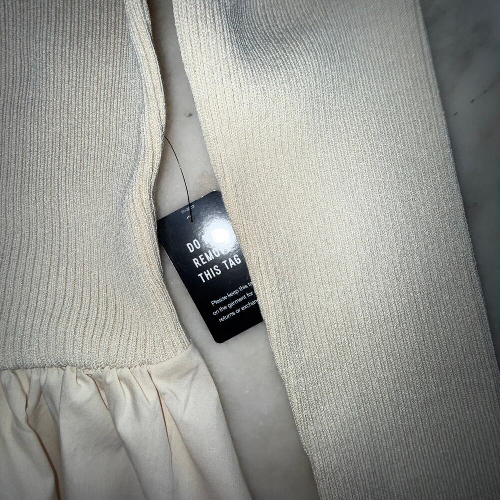NWT Express Ribbed Square Neck Polplin Mini Dress size M - Picture 3 of 10